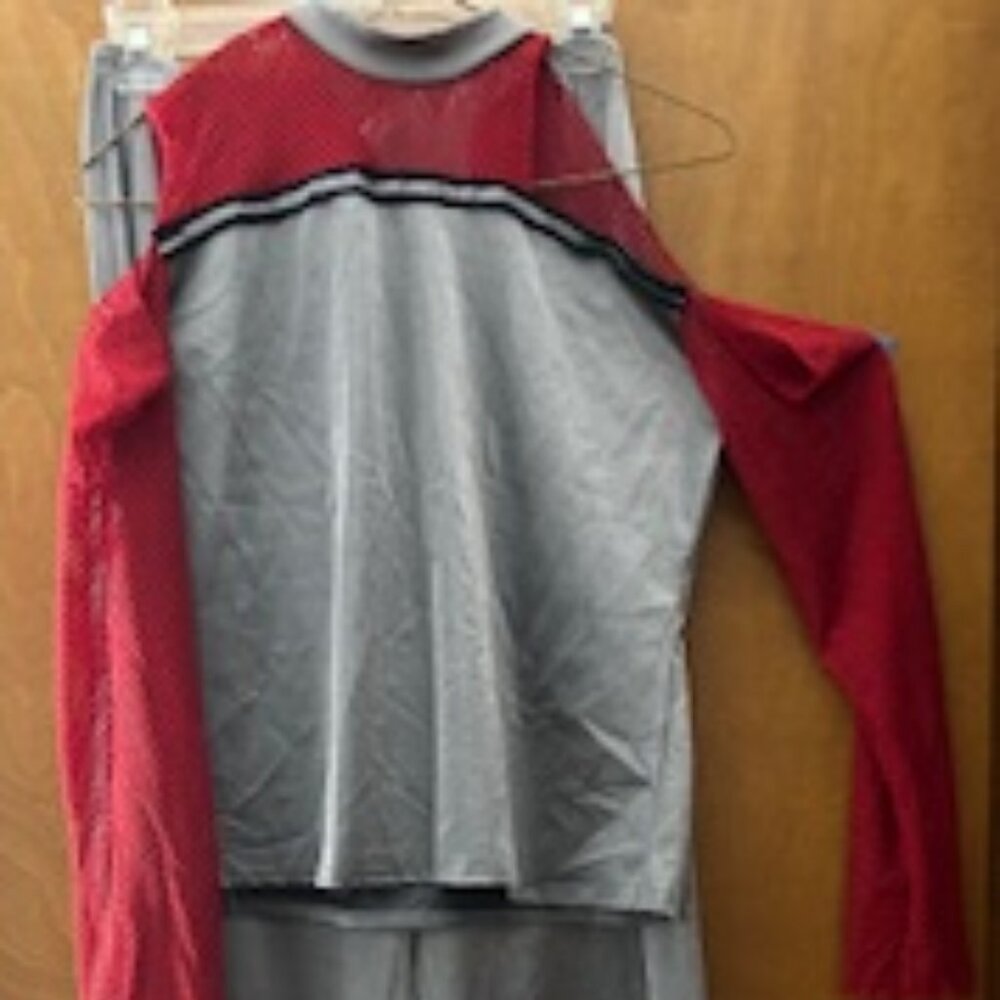Adult Large Silver and Red "Space" Costume